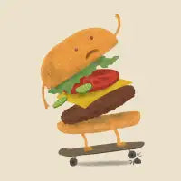 Burger Wipeout T-Shirt - design