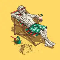 Mummy on Vacation Skateboard - design
