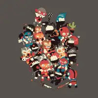 Ninjas vs Luchadores T-Shirt - design