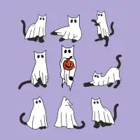 Spooky Black Cat Poses T-Shirt - design