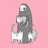 The grim and her cats - design