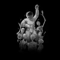 Astronaut Skeleton Scaping Hell - design