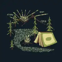 Camping Inside a Book I love to Read Illustration Made With Letters - design