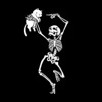 Dancing Skelleton With a Cat by Tobe Fonseca - design
