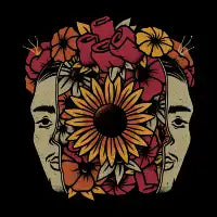 Frida Kahlo Head Flowers by Tobe Fonseca T-Shirt - design