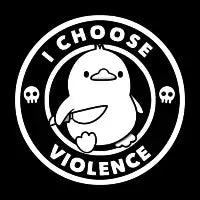 I Choose Violence Funny Duck Black and White - design