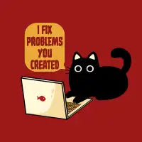 I Fix Problems You Created Black Cat - design