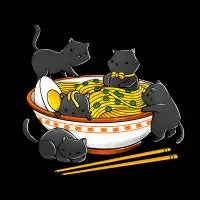 Kawaii Anime Cat Japanese Ramen Noodles - design
