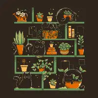 Kitten Garden Brown by Tobe Fonseca T-Shirt - design