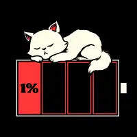 Low Battery Cat - design
