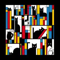 Mondrian Cats Library by Tobe Fonseca - design