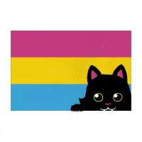 Peeking Cat Pan Flag by Tobe Fonseca - design