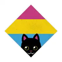 Peeking Cat Pan Square Flag by Tobe Fonseca - design