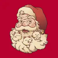 Santa Beard Full of Cats by Tobe Fonseca T-Shirt - design