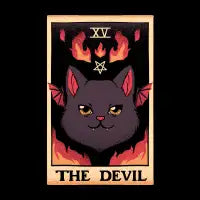 The Devil Cat Tarot Card T-Shirt - design