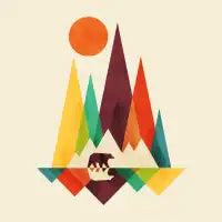 Bear and mountains - design
