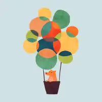 Bear on hot air balloon - design