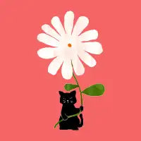 Cat and flower - design
