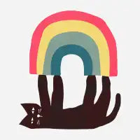 Cat loves rainbow - design