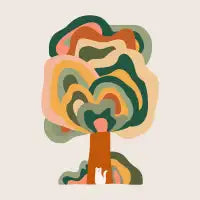 Cat under a tree - design