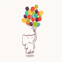 Elephant on balloon - design