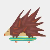 Hedgehog on a skateboard - design
