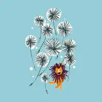 Lion on dandelion - design