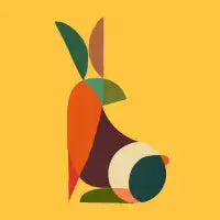 Mid century abstract rabbit - design