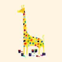 Rainbow colored giraffe - design