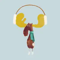 Winter moose - design