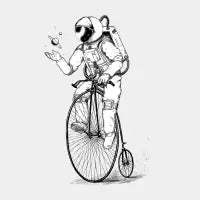 Vintage Cycling Astronaut - design