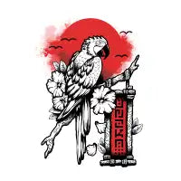 Macaw at sunset - design