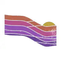 90s Retro Sunset Illustration - Vintage Aesthetic Surf Art - design