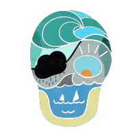 Spooky Surf Skull - design