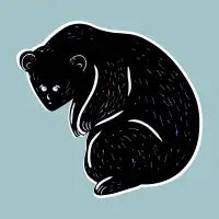 black and white bear - design
