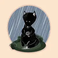 fox in the rain - design
