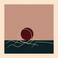 sunset on the sea - design