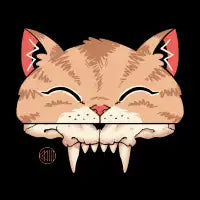 Cat Skull Horizontal T-Shirt - design