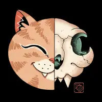 Cat Skull Vertical T-Shirt - design