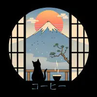 Coffee Cat in Mt. Fuji - design