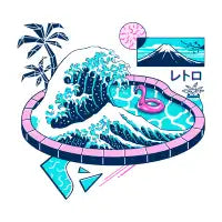 Vapor Wave Pool T-Shirt - design