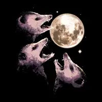 Three Opossums Howling at the Moon Funny Possum 3 Opossum - design