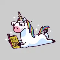 Unicorn Reading Book Believe in Yourself Floor - design
