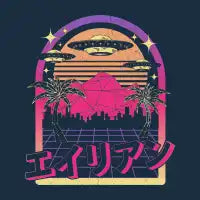 Vaporwave Aliens Pocket + Back - design