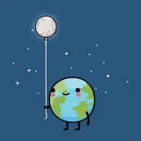 Earth with Moon balloon - design