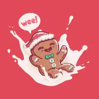 Gingerbread Man Milk Splash T-Shirt - design