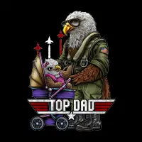 American bald eagle top dad - design