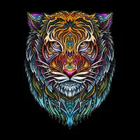 Tiger Face Viking Mandala - design
