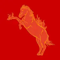 Fire Horse - Gold & Red - design