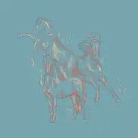 Stallions On Fire - Loose Sketch - design